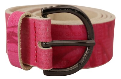John Galliano Pink Leather Letter Logo Design Round Buckle Women\'s Belt GALLIANO Belt Pink Leather Letter Logo Design Round Buckle  main image 4
