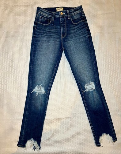 L'AGENCE HighLine Skinny Blue Distressed Stretch Women’s Sz 25 NWOT MSRP $285 - Picture 1 of 6