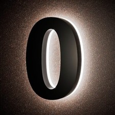 6 Inch Backlit House Numbers Stainless Steel LED Illuminated Address Number