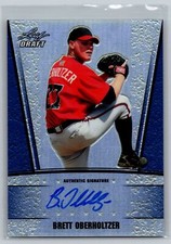 2011 Leaf Metal Draft #AU-BO1 Brett Oberholtzer Prismatic Blue #/25 Braves Auto