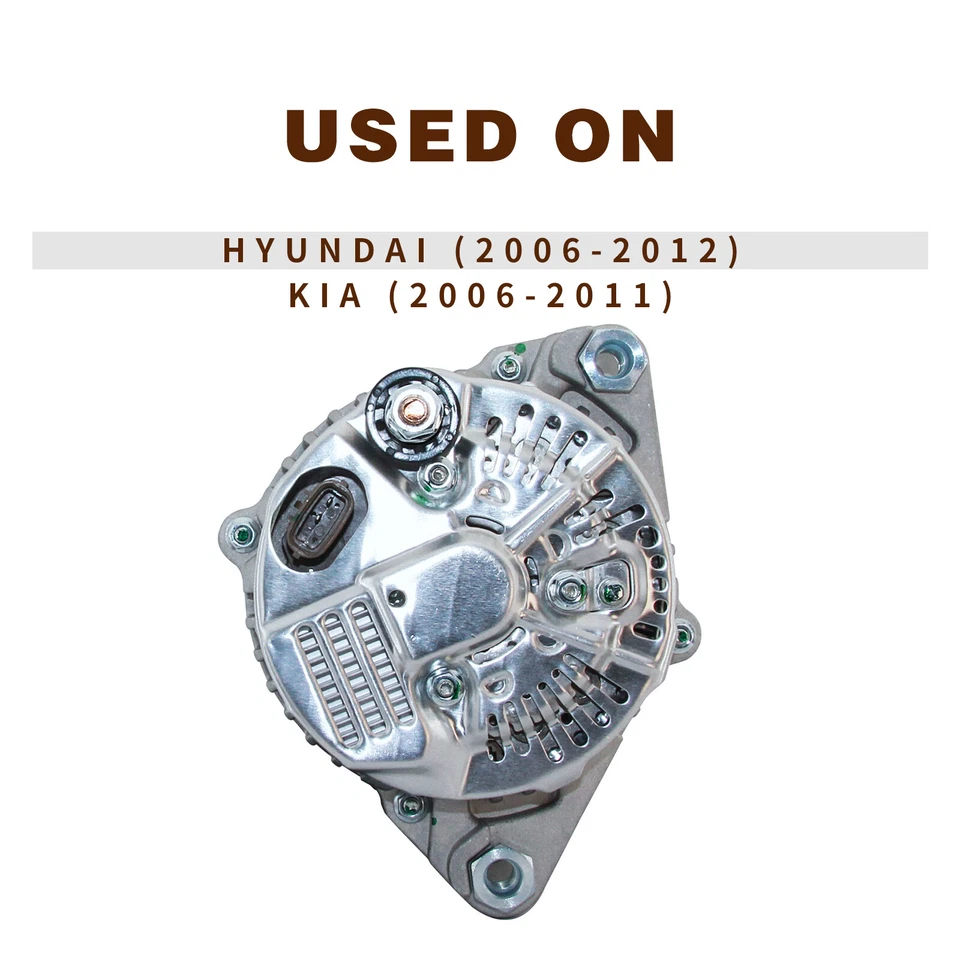 New Alternator for 2007-2011 Hyundai 3.3L 3.8L Azera 07-09 Santa Fe Sonata 06-10 - Image 2 of 4