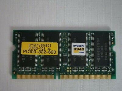 Hyundai HYM7V65801 BLTQG-10S PC100-322-620 64MB SD-RAM SO-DIMM 100MHz