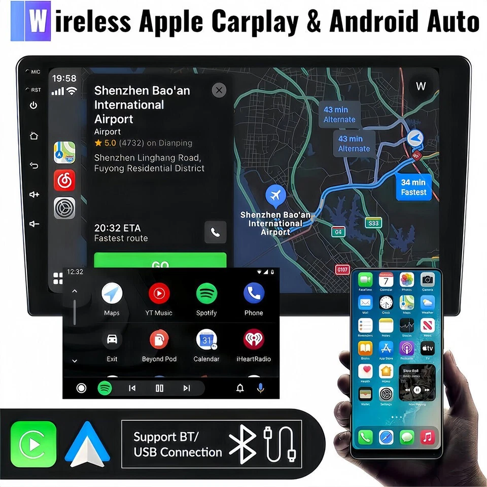Android&Fit for Apple Carplay Radio for Volkswagen Touareg 2003-2010 - Image 4 of 4