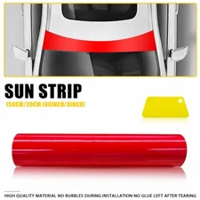 Gloss Red Sun Visor Strip Windshield Banner Vinyl Long Lasting Premium Decal S