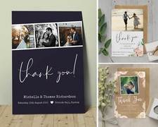 Personalised Wedding Thank You cards inc Envelopes + Photo (Z3)