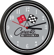 Licensed Vintage Corvette Sting Ray Stingray General Motors Sign Wall Clock Licensed Vintage Corvette Sting Ray Stingray General Motors Sign Wall Clock
