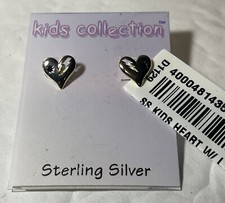 Sterling Silver Heart Earrings Kids Collection
