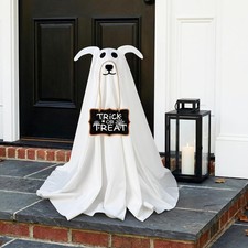 Halloween Ghost Dog Decorations Outdoor - 2.3 FT Light-Up Spooky Ghost Dog with