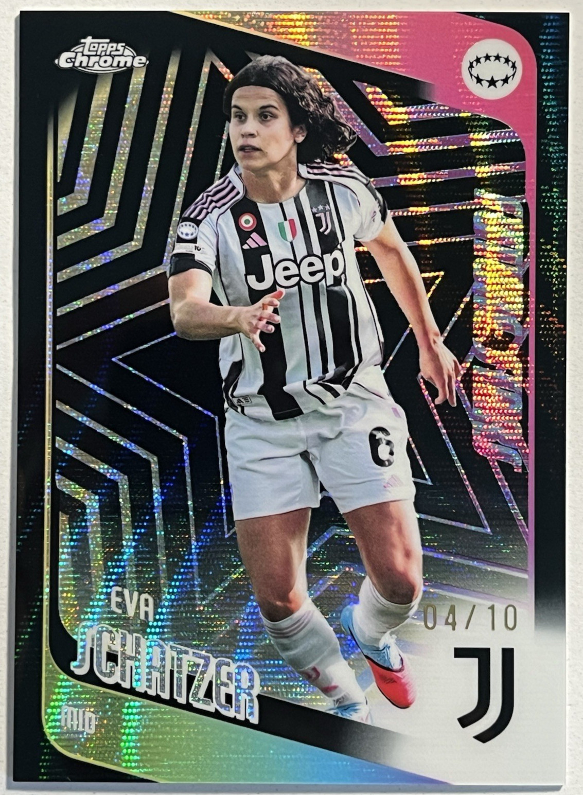2025-26 Topps Chrome UEFA Womens - Eva Schatzer BLACK WAVE #/10 Juventus Italy