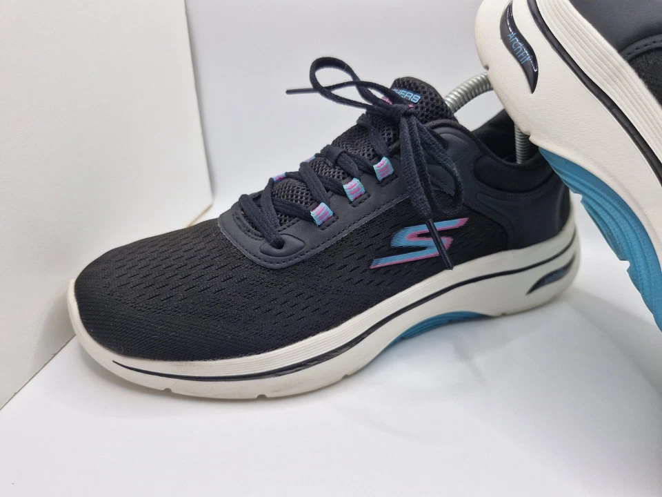 Women's Skechers Go Walk Arch Fit 2.0 Black Trainers Sneakers Uk Size 6 Ladies - Image 3 of 4