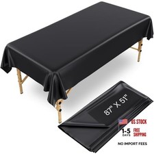 87x51in Massage Table Sheet, Reusable Wax Mat Pad 87x51in / 2.2x1.3m - Black