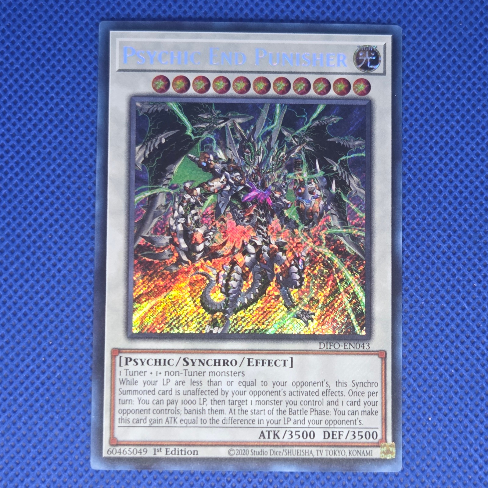 Psychic End Punisher 1st Edition Secret Rare Dimension Force DIFO-EN043 NM