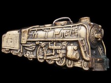 IF23145 COOL VINTAGE 1970s CUT-OUT  STEAM LOCOMOTIVE  RAILROAD BUCKLE