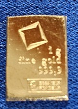 A 1 Gram Gold CombiBar Valcambi Suisse .9999 Fine Gold Bar