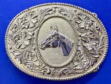 Horse Bust Trophy Award Style Vintage 1974 Belt Buckle LMC Western Heritage