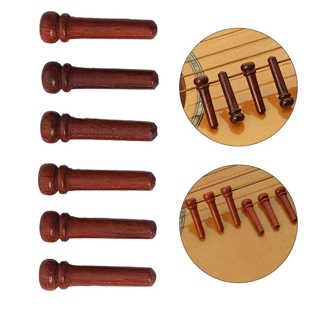 6 pièces chevilles de pont de guitare en bois naturel améliorent la qualité s