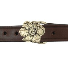 Indiana Metal Craft Blossom Flower Nature Solid Brass Belt Buckle USA