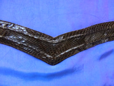 VTG V shape Handmade Snakeskin Leather Belt Brown Boho Wide Cinch Adjustable