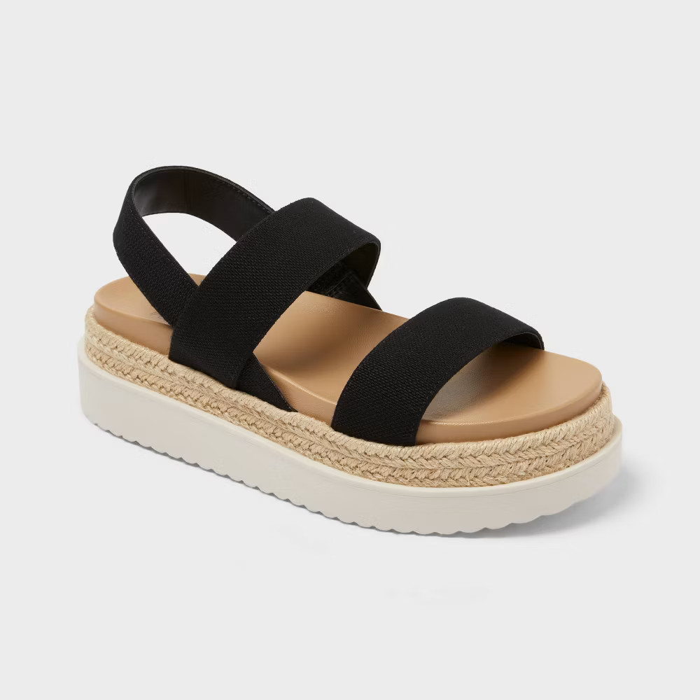 Women s Elliot Sandals with Memory Foam Insole - Wild Fable Black 10 3490₽