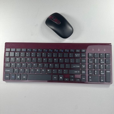 Cimetech KF10 Wireless Keyboard & Mouse Combo - Wine Red - Tested