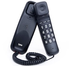 Tyler Landline Corded Phone - Big Button for Seniors - Loud Ringer Black