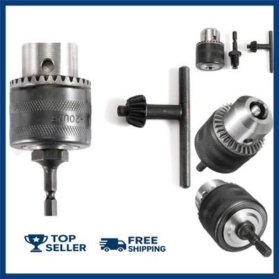 1/2''(13Mm) Drill Chuck with 1/4'' Quick Change Hex Drive and Wrench to Drill