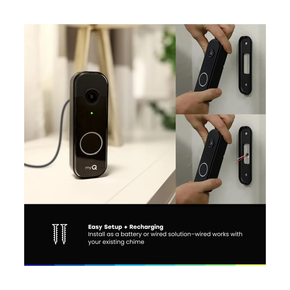 Video Timbre CHAMBERLAIN myQ | Cámara 2K, Batería/Cableado, Visión Nocturna a Color... Foto 3 de 4