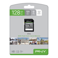 PNY 128 GB 100 MB/s UHS-I Elite SDXC Flash Card Full HD Video
