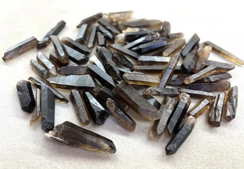 60-70pcs Dark Smokey Morion Quartz 1/2lb Lemurian Smoky Crystal Terminated Point