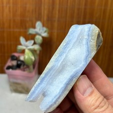 Natural blue chalcedony agate Crystal gemstone rough original Specimen A2650