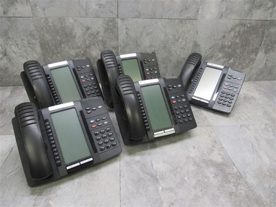 Lot of 5 Mitel 5320e IP Phones w/ Stands & Handsets (50006634) TESTED!