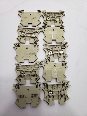 Lot of 10 Weidmüller WDU 4 DIN Rail Terminal Blocks 4mm Screw Clamp Feed Through