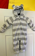 Old Navy Sherpa-Lined Bear Hood Baby Jumpsuit / Sleeper - Size 18-24 Months - Ul