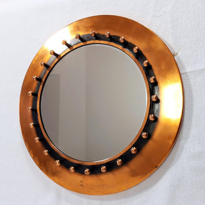 Vintage Copper Porthole Mirror Iparművészeti Vállalat Hungary Nautical Decor