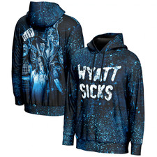Mens 3D Wyatt Sicks Help Graphic Black ProSphere Hoodie WWE Wrestling Pullover