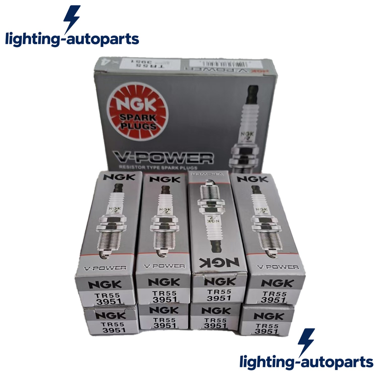 NEW 8 PCS Spark Plugs V-Power NGK 3951 TR55 US