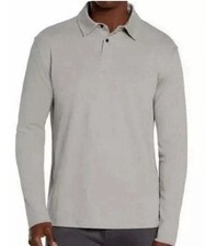 Banana Republic Men s Long Sleeve Luxe Touch Polo Gray Size Medium