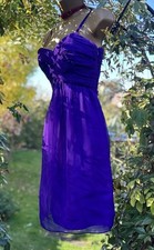 COAST Cadbury Purple Chiffon/Silk Formal Knee Length Dress - Bridesmaid - UK 8