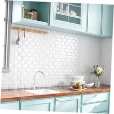 Peel and Stick Backsplash for Kitchen: Self Adhesive Wall Tiles for 10 White