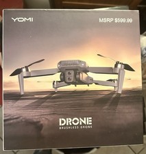 YOMI Brushless Drone With 4K Camera Silver NIB MSRP $599 New Open Box Inspected