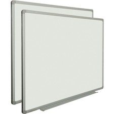 Global Industrial Porcelain Dry Erase Whiteboard - 48 x 36 - Aluminum - Pack of