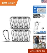 20PCS Heavy Duty 3.15 inch Stainless Steel Carabiner Clips for Outdoor Use