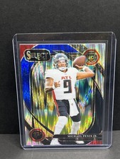 2024 Panini Select #235 Michael Penix Jr. Red & Blue Prizm Shock RC Falcons