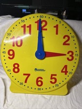 Vintage Large Learning Resources Yellow Learning Clock Size 12 3/4