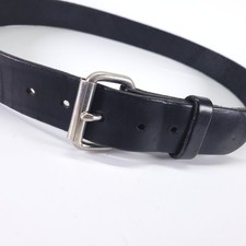 Deerfield Leathers Belt 38 Removable Roller Buckle Black Handmade Made in USA