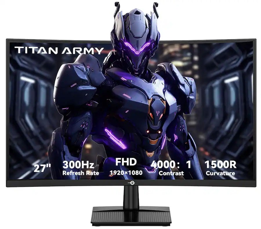 Monitor gaming Titan C27A1H 27" curvo, 300Hz FHD 1080p, panel VA, 1ms para PC