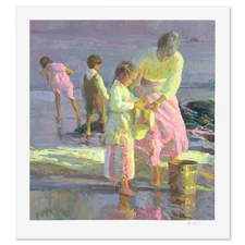 Don Hatfield "Playing at the Shore" Hand Signed Limited Edition Serigraph