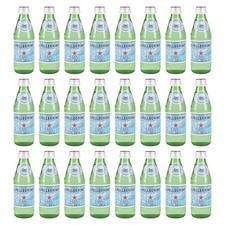 24PK San Pellegrino Italian Sparkling Mineral Water Green Glass Bottle 250ml