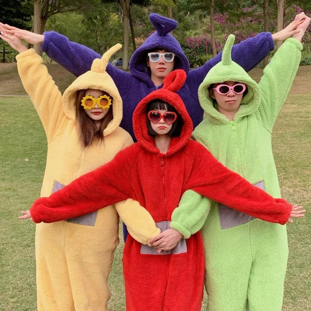 Niños/Adultos Teletubbies Disfraz Lala Disi Onesis Juegos con disfraces Mono Pijama Regalo