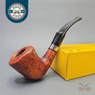 Molina Alba Sandblasted Light Brown MV2 Panel Dublin, Briar Pipe, New, 9mm